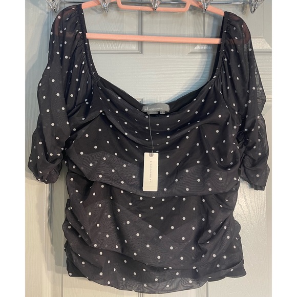Anthropologie Shirred Mesh Top NWT Size XL - Picture 9 of 16